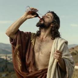 jesus christ drinking wine