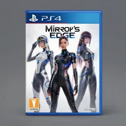 front cover of a new video game, style of Mirror\'s Edge, futuristic anime characters