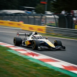 car race overtaking at spa - francorchamps, 8 0 s, film grain, motorsports photography