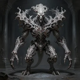 professional concept art symmetrical portrait of a terrifying! mechanical predatory! fractal! species in a dark room by artgerm and greg rutkowski. an intricate, elegant, highly detailed digital painting, concept art, smooth, sharp focus, illustration, in the style of cam sykes.