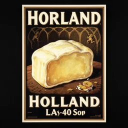 1 6 th century holland soap advertisement, poster on black canvas, anime style, 8 k