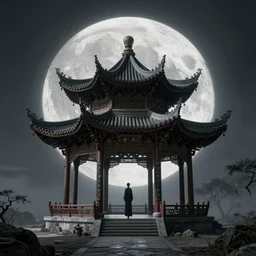 Moon pavilion, alien fantasy surrealism art by alena aenami and marc simonetti