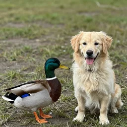 hybrid of a duck and a dog