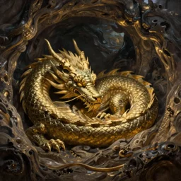 very very beautiful painting of a dragon sleeping in his lair