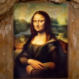 cave!!! cave-painting!!! cave-painting!!! of the (((Mona Lisa)))
