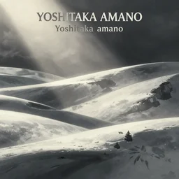 album cover art, by yoshitaka amano