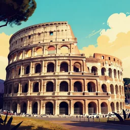 roman coliseum, epic retrowave art, trending on art station