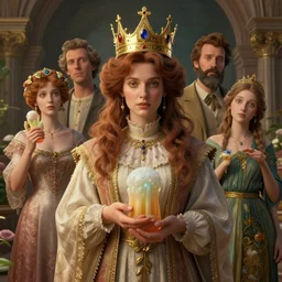 👑 🧊, highly detailed, professional digital painting, unreal engine 5, photorealism, hd quality, 8 k resolution, cinema 4 d, 3 d, cinematic, art by artgerm and greg rutkowski and alphonse mucha and loish and wlop