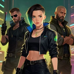 Millie Bobby Brown in Cyberpunk 2077 by RossDraws and Butcher Billy