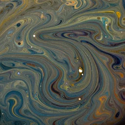 a complex multicolored liquid with eddies and swirls