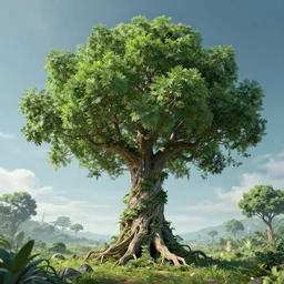 hyperrealistic artwork sustentability science spirit tree regenerative technologies to disruptive creation sci cyberpunk nature photography futures