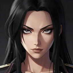 a portrait of dilraba dilmurat as revy from black lagoon, smirk, symmetrical eyes, symmetrical face, art by lois van baarle and loish and ross tran and rossdraws and sam yang and samdoesarts and artgerm, digital art, intricate, sharp focus, trending on artstation hq, unreal engine 5