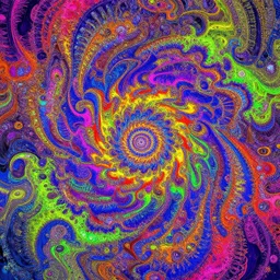 colorful fractal pattern in the end of time, vibrant palette