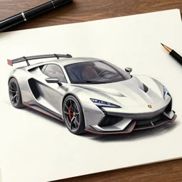 concept pencil drawing of a new sport car.