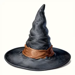 educational and detailed anatomical illustration of a wizards hat