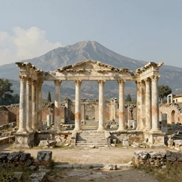 roman ruins in mountains by ferdinand knab,