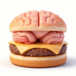 cheeseburger made of brain