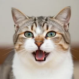 a highly detailed portrait of a cute kitty cat meowing for some milk, 8 k, 4 k, photorealistic, sharp