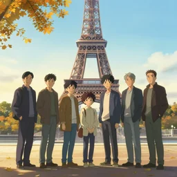 paris autumn. by cory loftis & akihiko yoshida & james gilleard & atey ghailan & makoto shinkai & goro fujita & studio ghibli, rim light, exquisite lighting, clear focus, very coherent, plain background, soft painting, photorealistic, unreal engine 5, 8 k