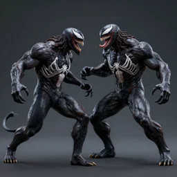 physically based octane render of Jesus fighting Venom symbiote
