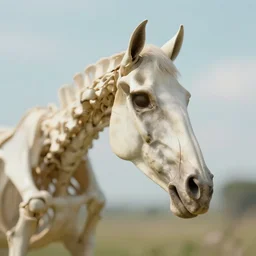 skeleton of a horse in a scenic environment by hsiao, highly detailed, soft blur, artstation, sharp focus, head in focus, dreamy tonal matt colors