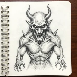 ocd demon sketch art in notebook