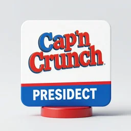 photo of Cap'n Crunch announcing his campaign for president