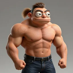 bodybuilder pepe, hyper detailed pepe, digital art, trending in artstation, cinematic lighting, studio quality, smooth render, unreal engine 5 rendered, octane rendered, art style by klimt and nixeu and ian sprigger and wlop and krenz cushart