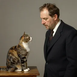 james ensors arguing with a cat in a suit