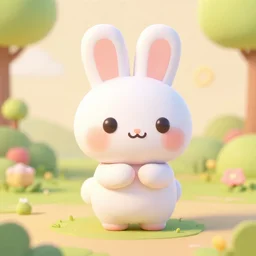 chibi bunny, 3d scene