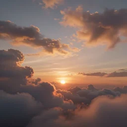 beautiful sunset clouds from depths of hell first person