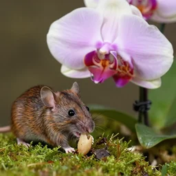 mouse being eaten by a carnivorous orchid.