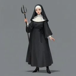 female character design inspired by venice carnival and nun | | concept art, gray