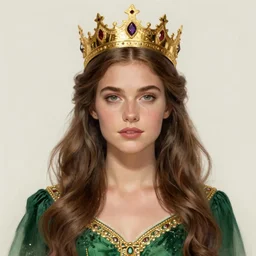 annasophia robb as celtic princess, golden crown, green dress, highly detailed, digital painting, artstation, concept art, sharp focus, illustration, art by gaston bussiere, gustav klimt, aleksi briclot