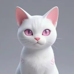 cyberpunk cat pink eyes and tattoos