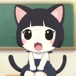cute catgirl by nakanoart, by skirtzzz, by loish