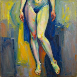 a abstract expressionismportrait of a woman with very long legs vibrant color scheme, highly detailed, in the style of romanticism, cinematic, artstation, moebius, greg rutkowski