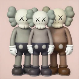8 0 8 by shusei nagaoka, kaws, david rudnick, airbrush on canvas, pastell colours, cell shaded, 8 k