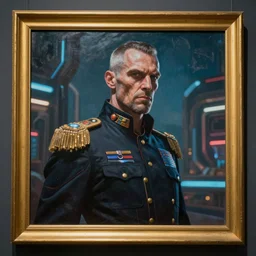 golden bordered mural of a futuristic general grevious, hyper realistic, cyberpunk, nightcore, 4 k, highly detailed, beautifully rendered