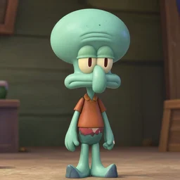 handsome squidward as nendoroid in the croods movie style, anime, disney, pixar, 8 k, hd, dof, kodak film, volumetric lighting, subsurface scattering, photorealistic, octane render, details