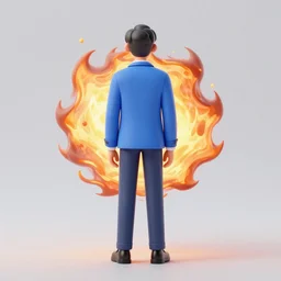 a man in a blue suit standing in front of a fire ball, a comic book panel by jim lee, featured on deviantart, rayonism, dc comics, apocalypse art, parallax