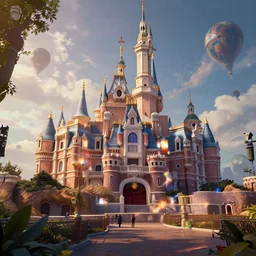 post apocalyptic disneyland, cyberpunk, highly detailed, artstation, unreal engine, fantasy art