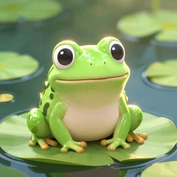 cute bigeyed frog sitting gently on a lily pad trending on artstation 4 k digital art luminous happy lighting bright vivacious atmosphere cgsociety contest winner artstation digital artstation 4 k cgsociety animals
