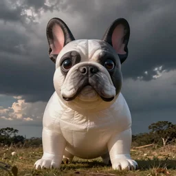 a giant inflatable french bulldog