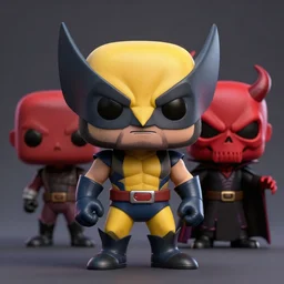 a funko pop of wolverine, red skull vampire demon, digital art, unreal engine, trending on artstation