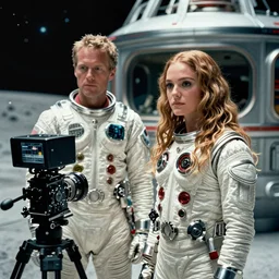 first official image from paul thomas anderson's new space opera film starring grimes in a 1 9 7 0's moonbase. shot on alexa mini, stunning cinematography, filmgrain, kodak vision 2 0 0 t, shot composition