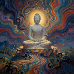 psychedelic abstract art representing the zen concept of satori