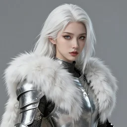 fur - lined armor!!! beautiful and elegant white haired female!! gorgeous ayes!! character concept art, sharp focus, octane render! unreal engine 5! highly rendered!! trending on artstation!! detailed linework!! illustration by artgerm, wlop and sakimichan