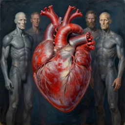 her heart by jacek yerka, alex gray, zdzisław beksiński, dariusz zawadzki, jeffrey smith and h.r. giger, oil on canvas, 8k highly professionally detailed, trending on artstation