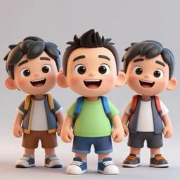 a group of 3-d young hip ape kids wearing a street clothes, beautifully rendered, artstation, artgerm, cartoon look, joy, happy, mischievous, 8k, soft lighting, face enhance, sharp focus, concept art, smooth